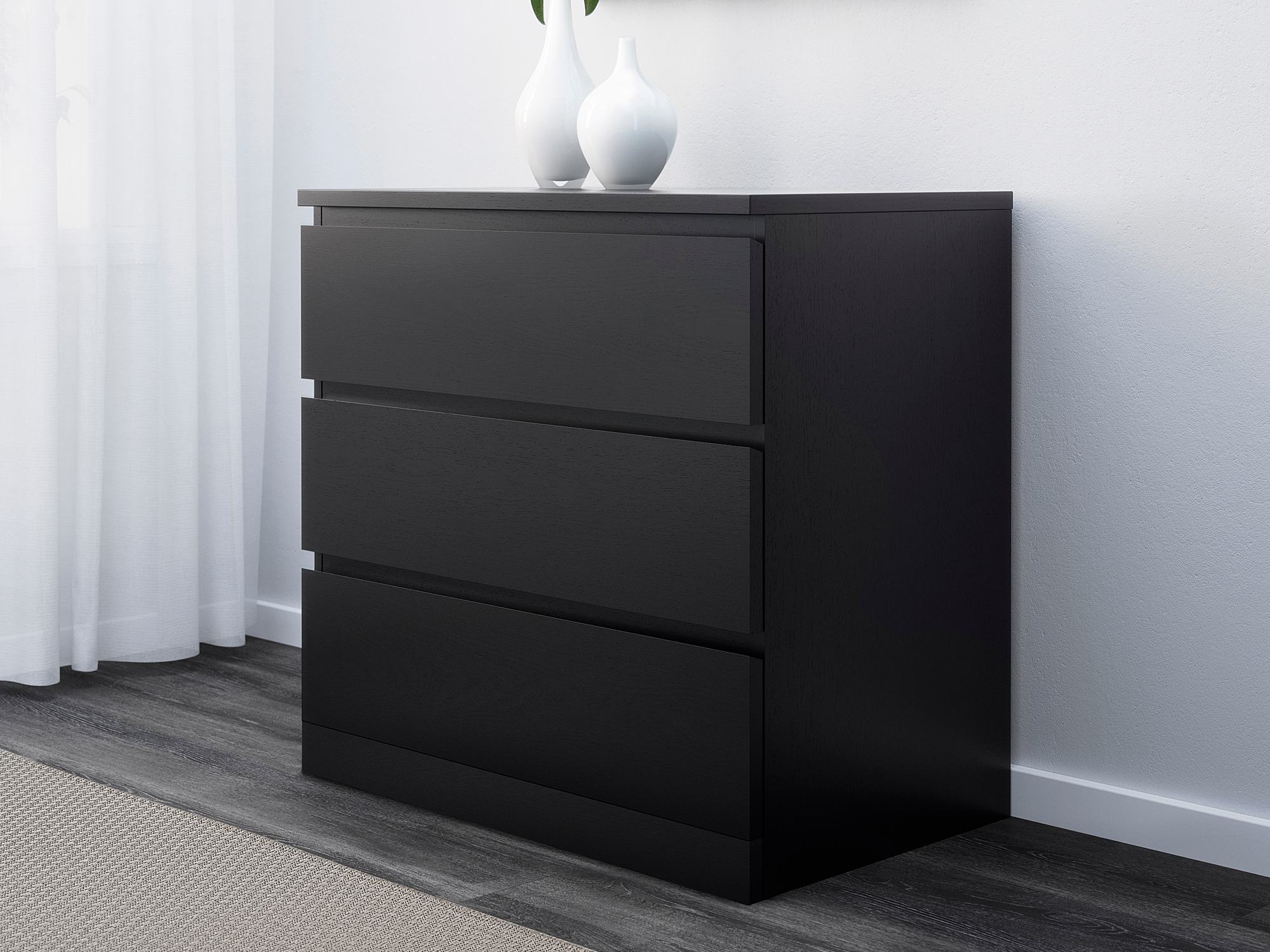 Комод Мальм 17 black ИКЕА (IKEA) изображение товара